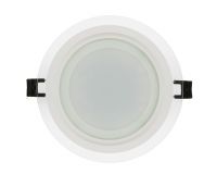 LED стъклен панел за вграждане, кръг, 18W, 4200K, 220V AC, неутрална светлина, IP44, SMD2835