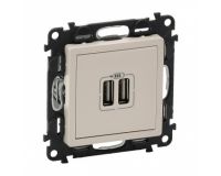 Двоен контакт USB 5 V 1500 mA, Legrand VALENA, КРЕМ