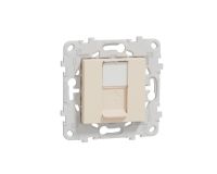 Механизъм RJ45, кат.5 UTP розетка с монтажна рамка,  слонова кост, Unica New